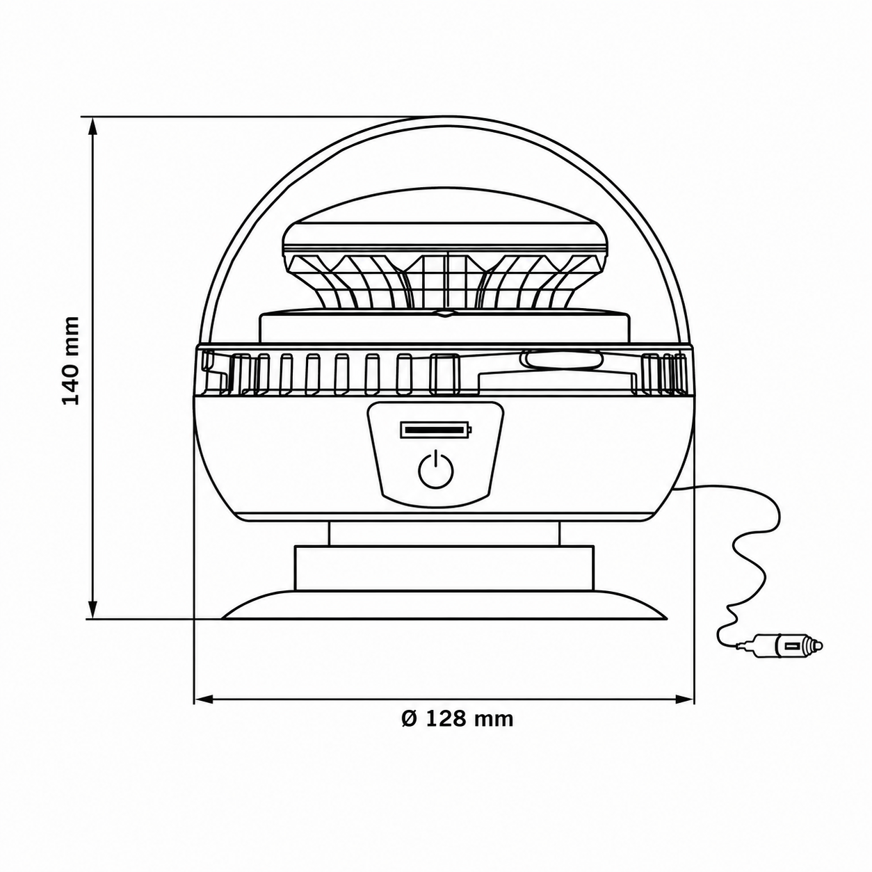 850976 / STRANDS Big Energy Gyrophare Portable Light Beacon Amber Lens