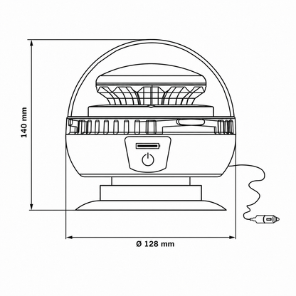850976 / STRANDS Big Energy Gyrophare Portable Light Beacon Amber Lens