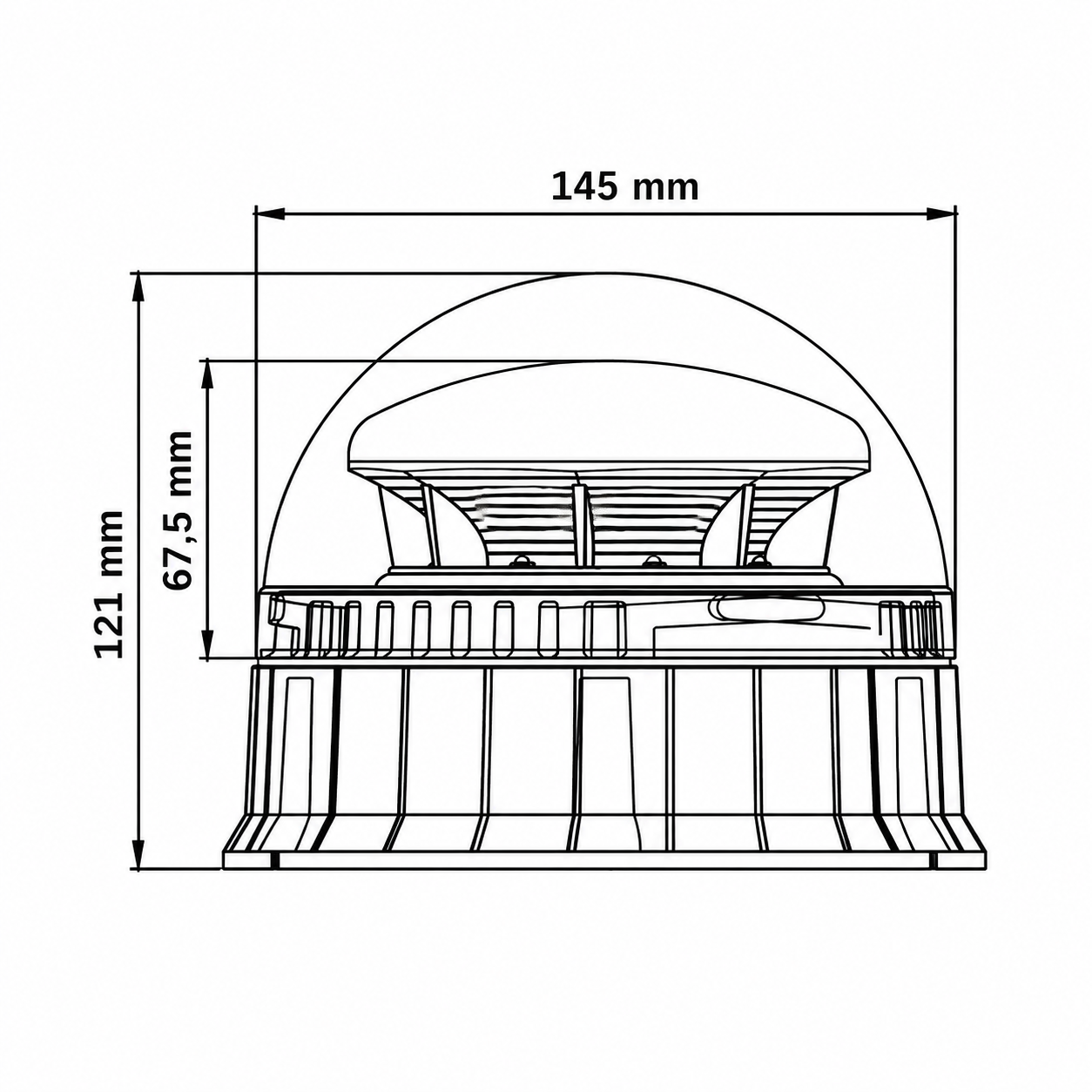 850974 / STRANDS Big Energy Gyrophare Beacon Amber Lens